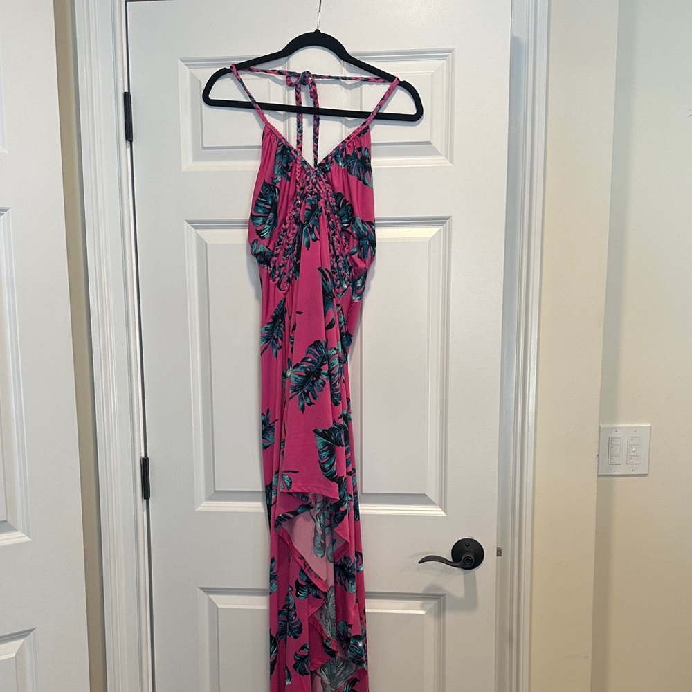 VENUS Pink and Blue High Low Dress